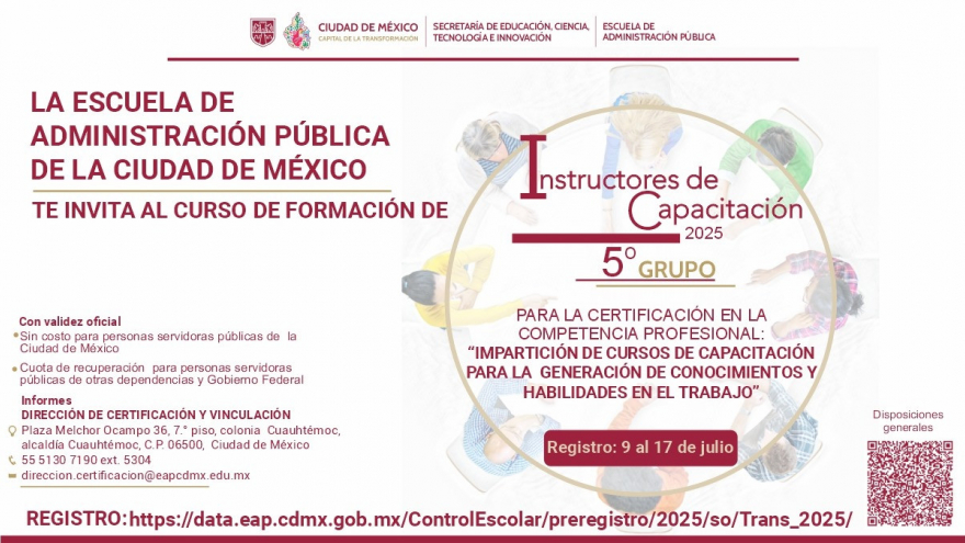 CURSO DE FORMACIÓN DE INSTRUCTORES DE CAPACITACIÓN 5° GRUPO