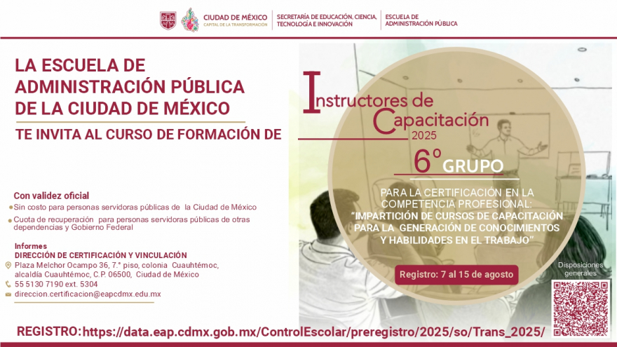 CURSO DE FORMACIÓN DE INSTRUCTORES DE CAPACITACIÓN 6° GRUPO